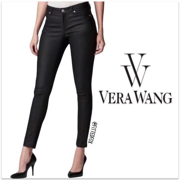 VERA WANG FAUX LEATHER SKINNY PANT | SIZE 2 | LIKE NEW | NEVER WORN - Picture 1 of 10